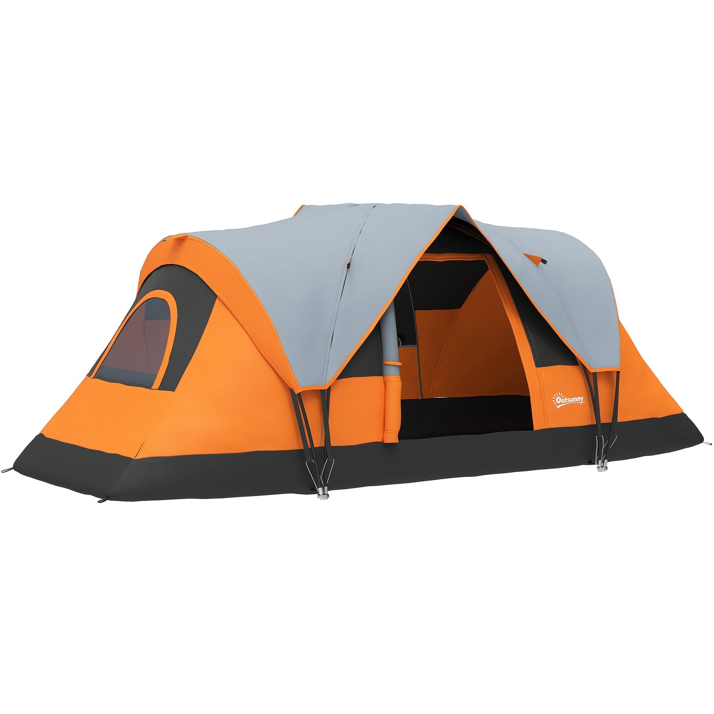 Outsunny 5-6 Man Dome Camping Tent - Orange