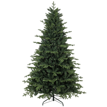 HOMCOM 7ft Artificial Christmas Tree with 2080 Realistic Tips, Hinged Xmas Tree with Wide Shape for Home Office, Green
