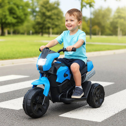6V Kids 3-Wheel Ride on Motorbike with LED Headlight for Boys Girls Aged 37-72 Months-Navy