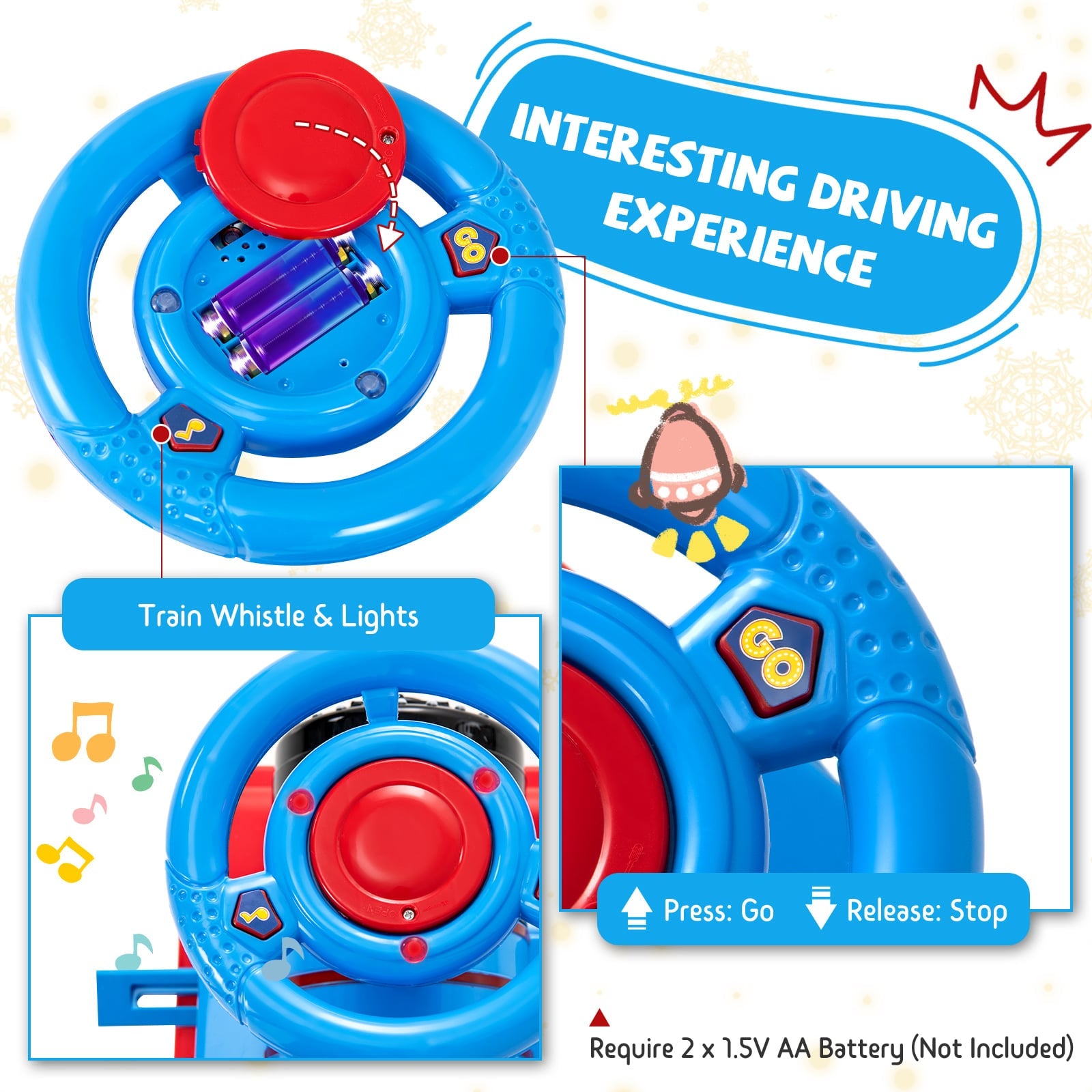 6V Battery Powered Electric Ride On Car for Boys Girls Ages 3+ Years-Navy