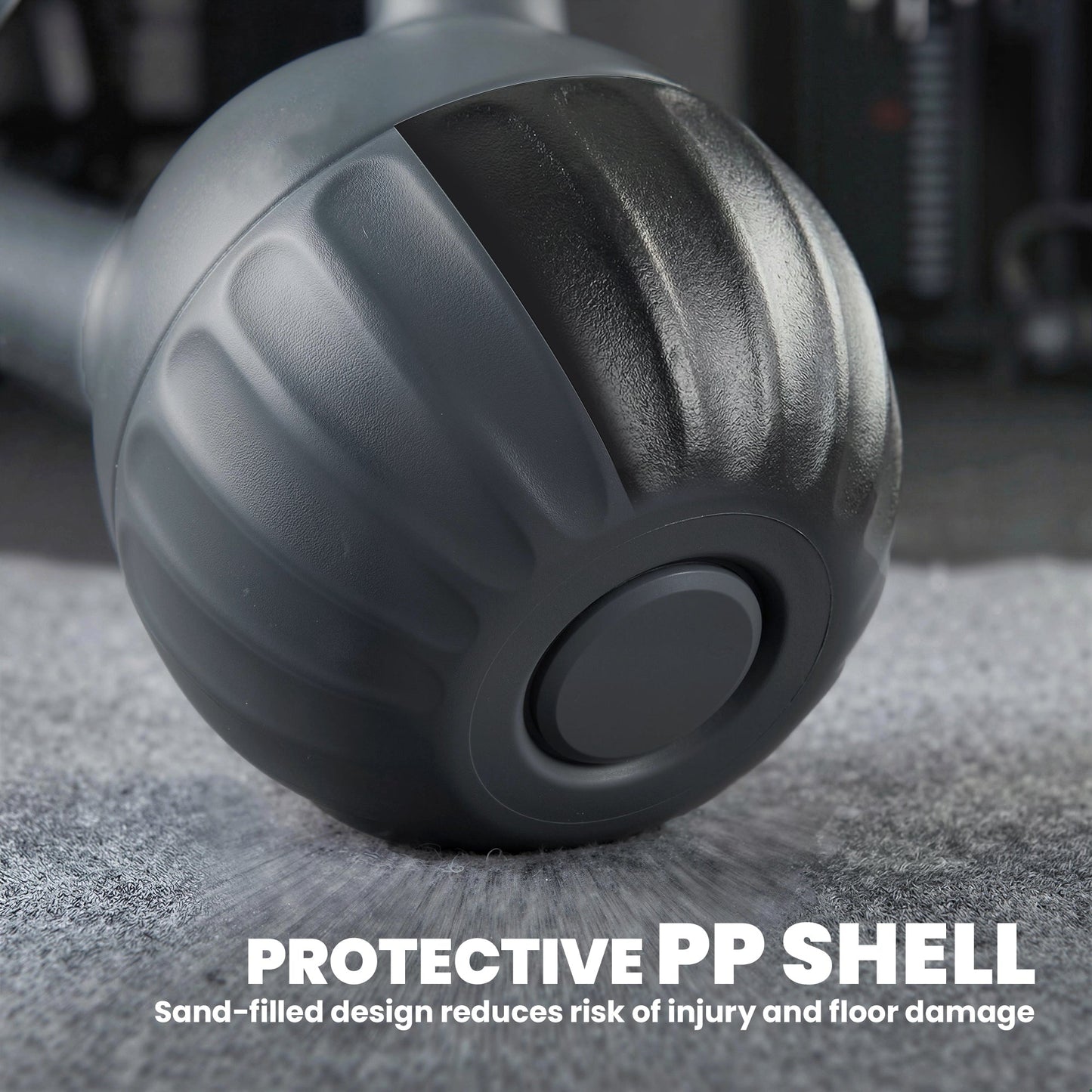 SPORTNOW Kettlebell for Strength Training Kettle Bell with Non-Slip Handle 10 kg Grey