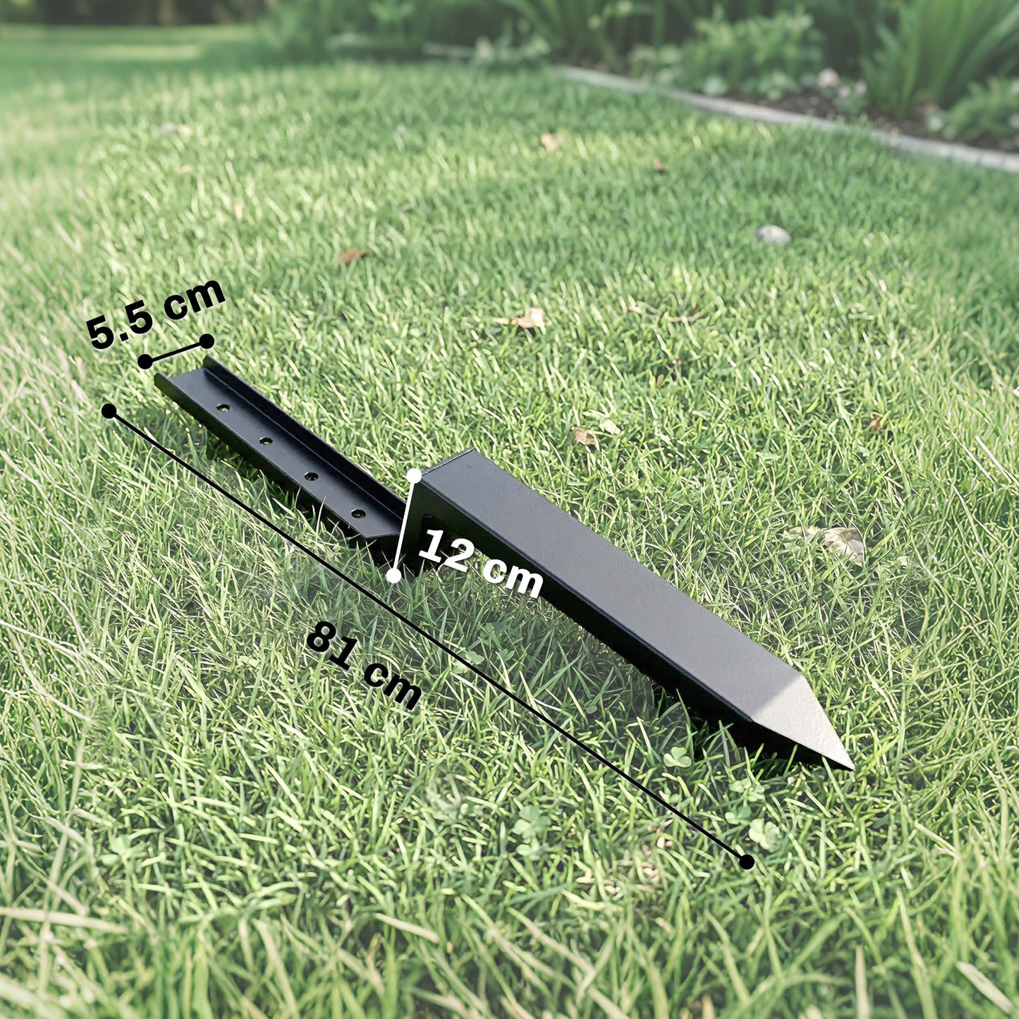 Outsunny 2 Pack Fence Post Repair Kit, 81 cm Metal Fence Post Support with Drill, Garden Ground Spikes for Broken Gate, Posts
