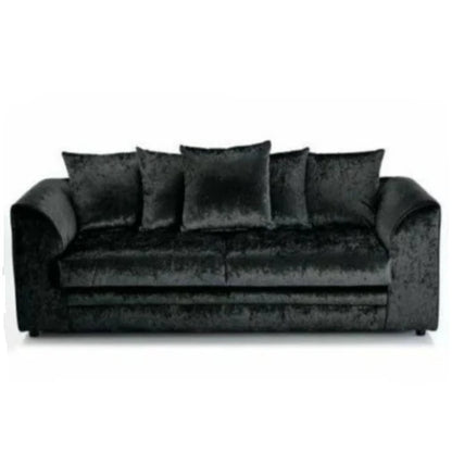 Classic Design Crushed Velvet Corner Sofa - Black