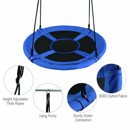 100cm Children Flying Saucer Tree Swing with Adjustable Rope-Blue