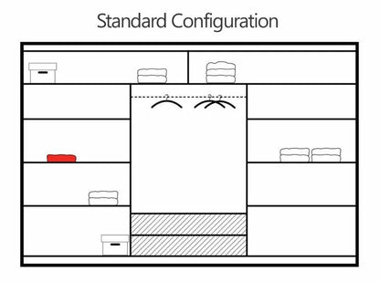 Vista High Gloss Large Mirrored Sliding Door Wardrobe - Black and White