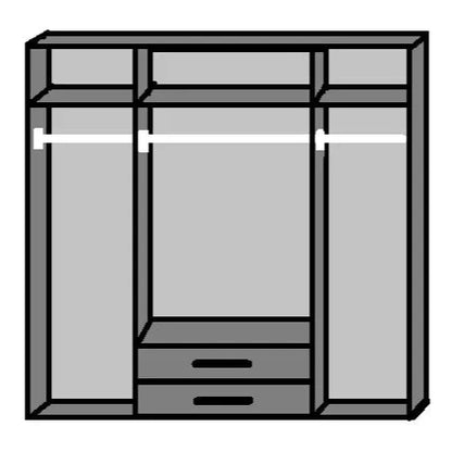 Wardrobe - OKHRA 4 Door Wardrobe Oak 180cm