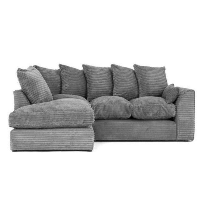 Porto Jumbo Cord Corner Sofa - Black
