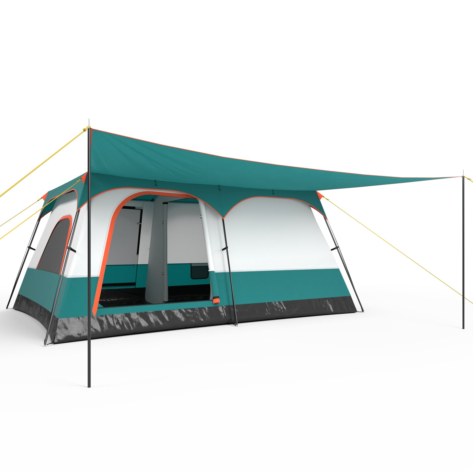 6/8/10-Person Camping Tent with Porch and Rainfly-L
