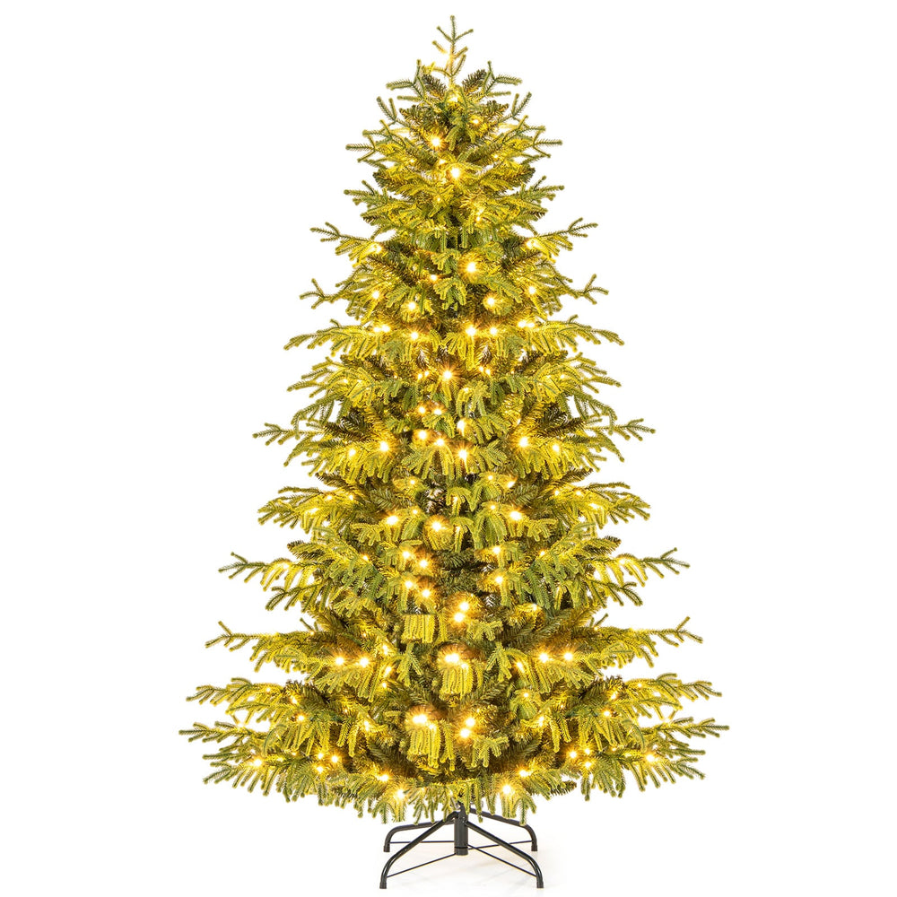Artificial Christmas Tree Pre-lit Hinged Xmas Tree with  LED Lights Seasonal Decoration Tree-6FT
