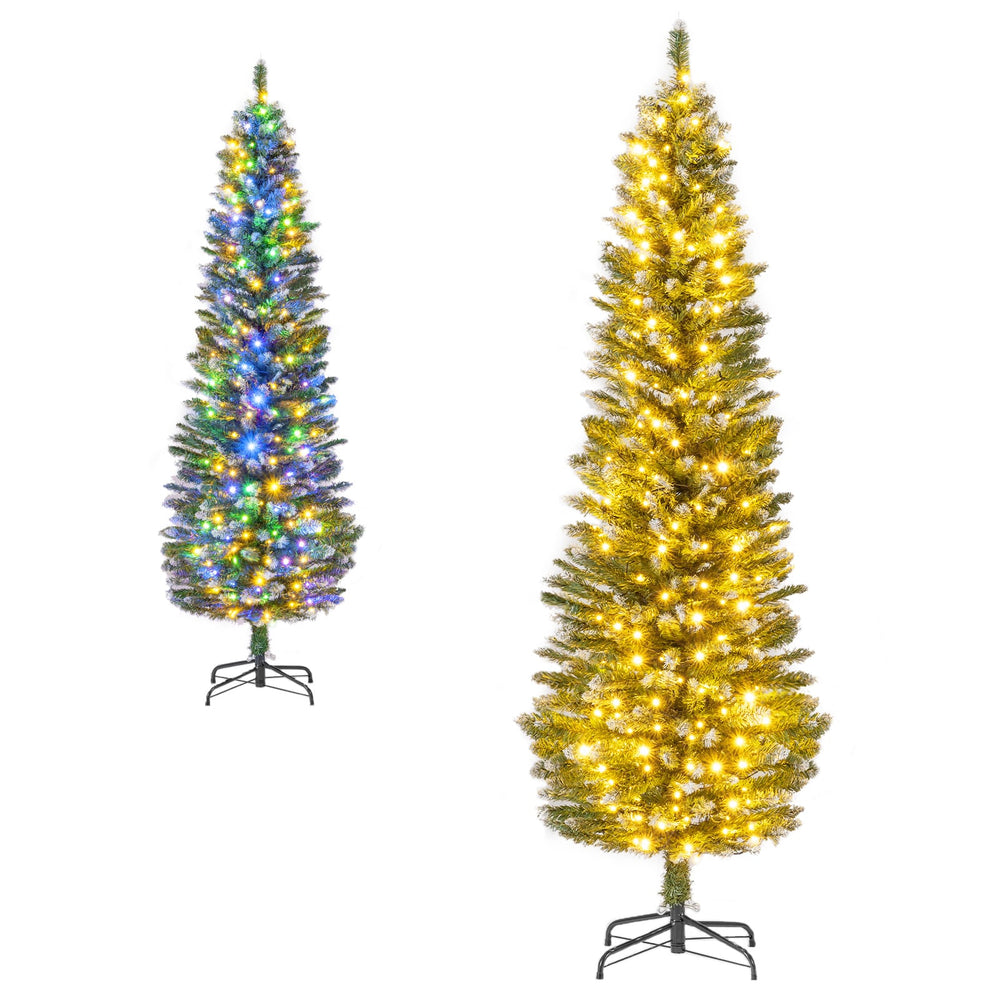 5/6 FT Artificial Christmas Tree Pre-lit Xmas Tree with 150/250 Multi-color and Warm White Switchable LED Lights-6FT