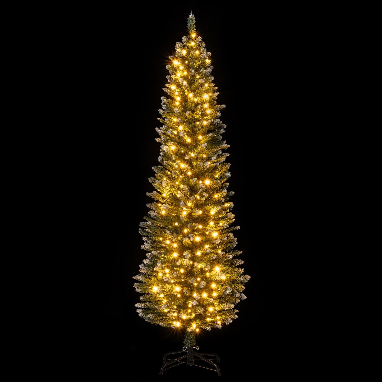 5/6 FT Artificial Christmas Tree Pre-lit Xmas Tree with 150/250 Multi-color and Warm White Switchable LED Lights-6FT