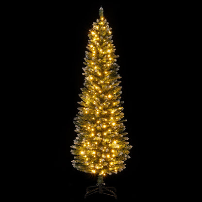 5/6 FT Artificial Christmas Tree Pre-lit Xmas Tree with 150/250 Multi-color and Warm White Switchable LED Lights-6FT