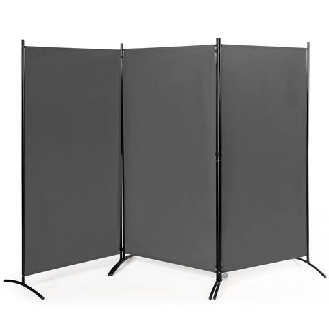 3 Panel Folding Room Divider-Grey