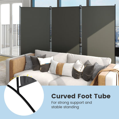 3 Panel Folding Room Divider-Grey