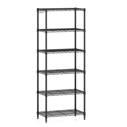 3/4/5/6-Tier Wire Shelving Unit Adjustable Metal Storage Shelves with V-shaped Shelving Rack-6-Tier