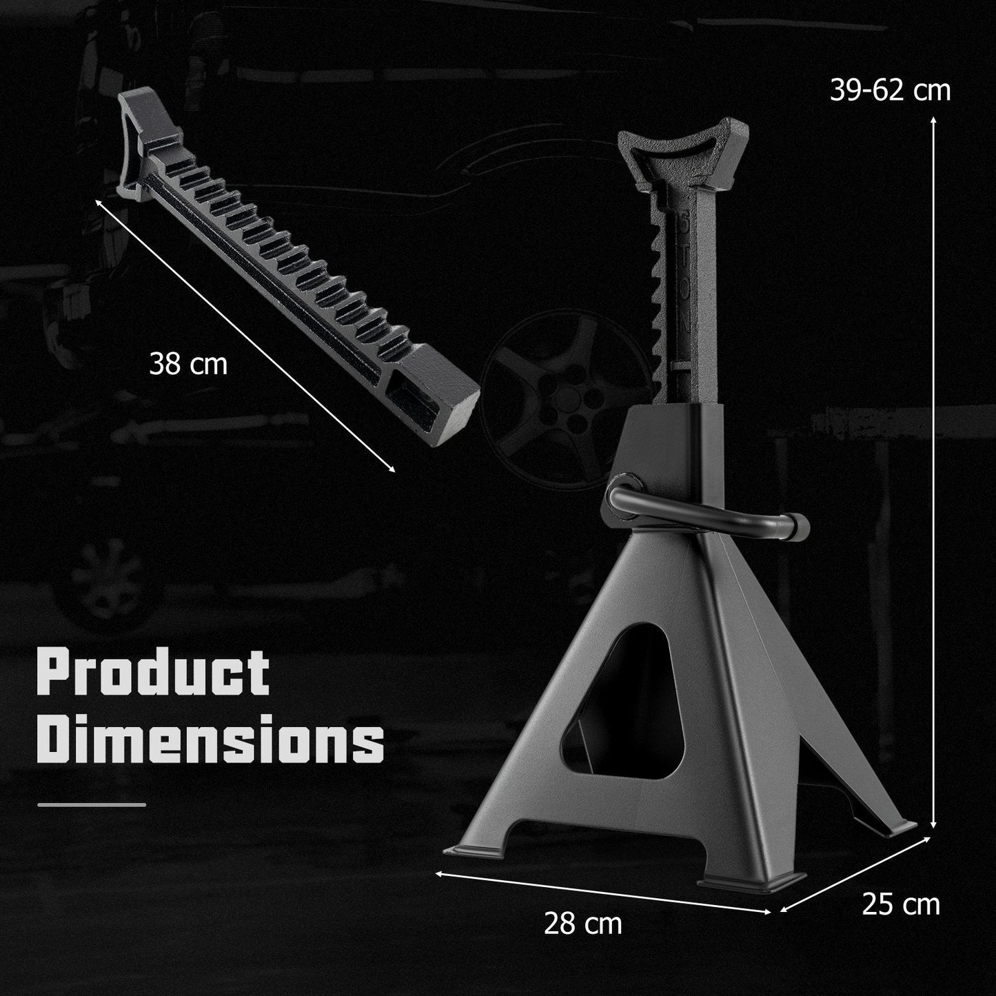 6 Ton Capacity Jack Stands with Adjustable Height