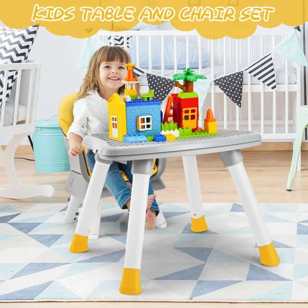 6-in-1 Baby High Chair with 5-Point Harness and Removable Tray-Yellow