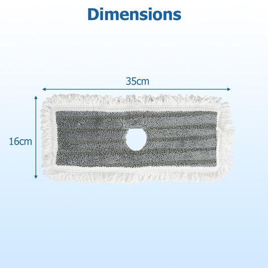 6 Packs Reusable Round/Rectangular Mop Pads Compatible with Sweeper Mops (Not Included)-Size 2