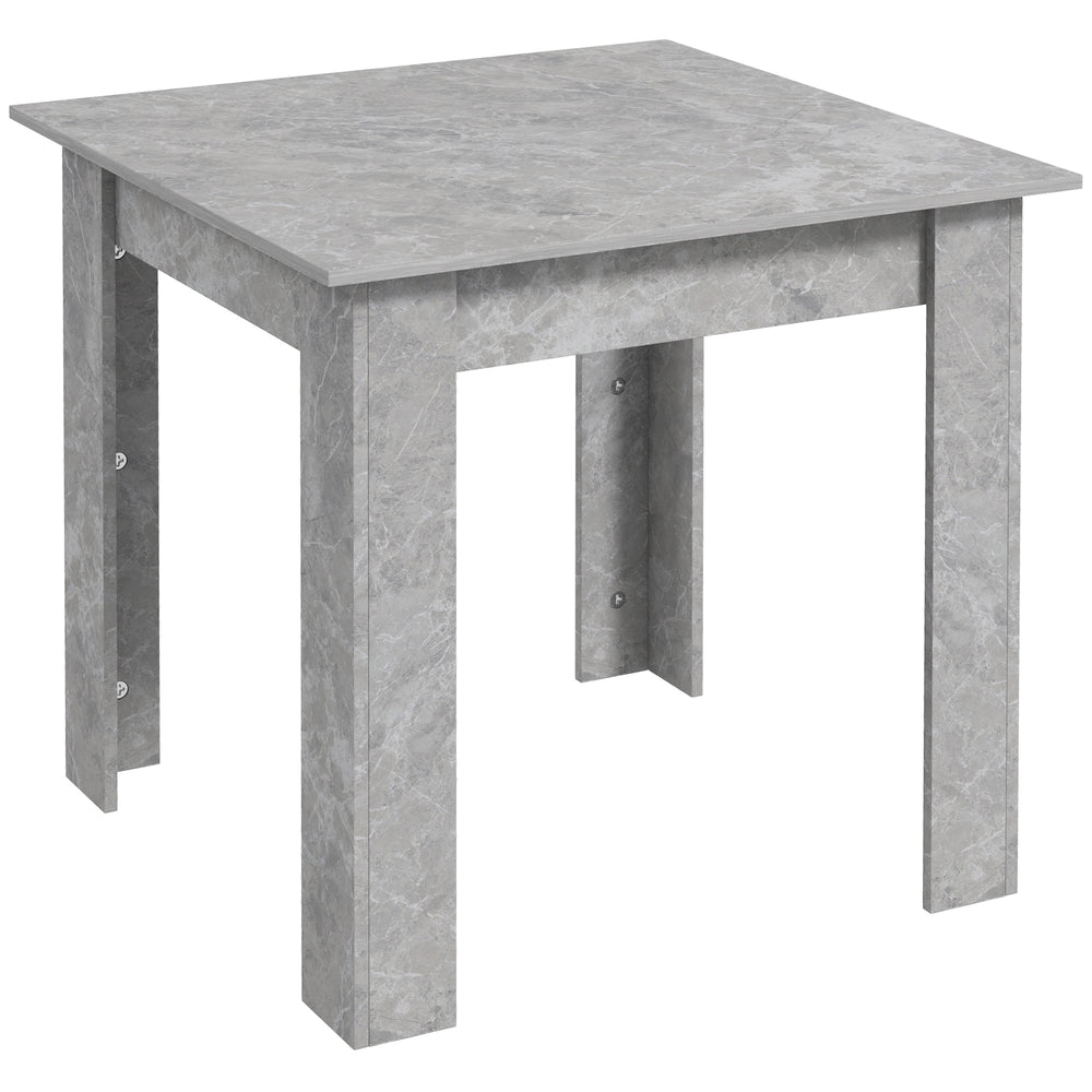 HOMCOM Square Dining Table, Modern Small Dining Table with Faux Cement Effect, Space Saving, Non-slip Foot Pads, Cement Grey