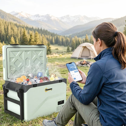 Outsunny 42.5L Compressor Car Fridge Freezer, Camping Refrigerator with App Control, 20Â°C-20Â°C
