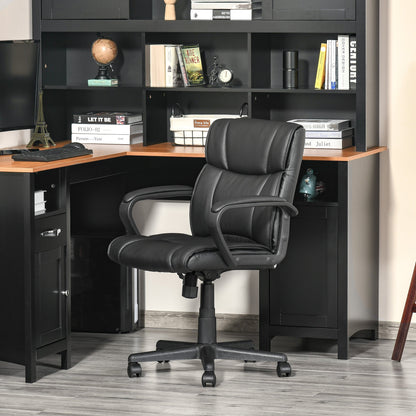 Vinsetto Executive Office Chair Swivel PU Leather Ergonomic Chair for Home, Black