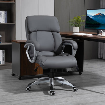 Vinsetto High Back Home Office Chair Swivel Executive PU Leather Chair, Deep Grey