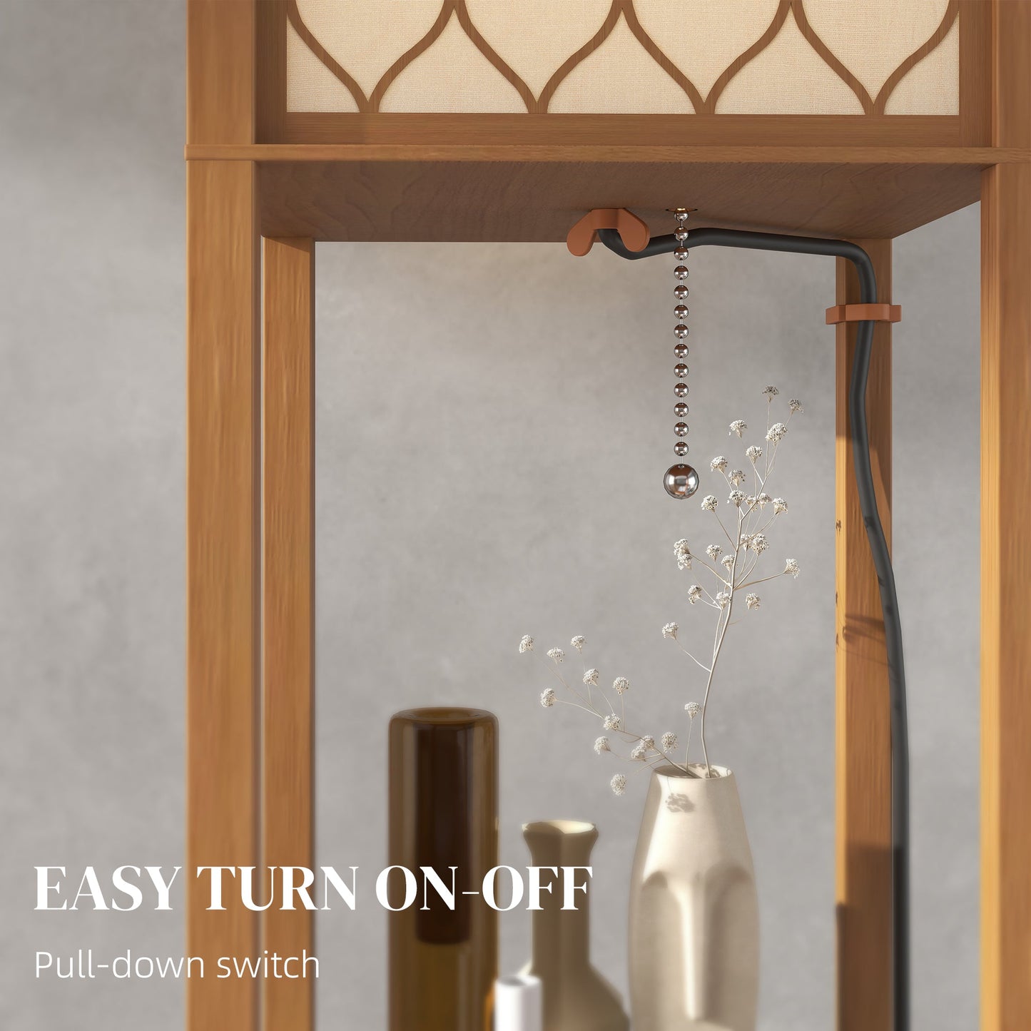 HOMCOM Three-Shelf Standing Lamp - Natural