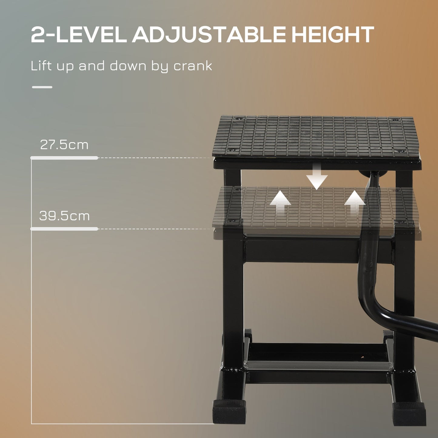 DURHAND Steel Motorbike Jack Lift, 27.5 / 39.5 H cm - Black
