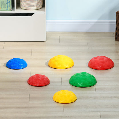 ZONEKIZ Six-Piece Kids Stepping Stones, with Non-Slip Mats, Balance River Stones