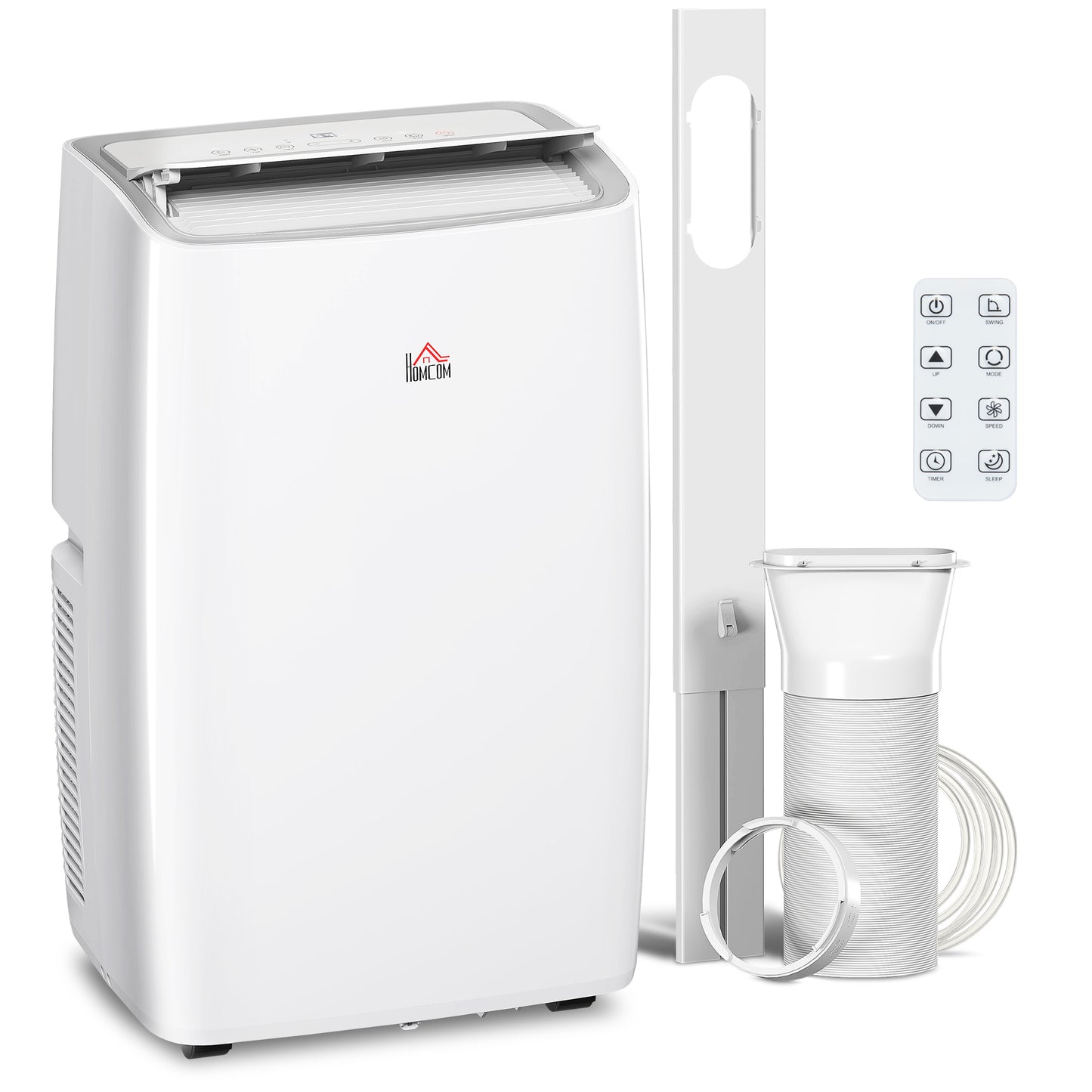 HOMCOM Portable Air Conditioner 12000 BTU, 4-in-1 Air Conditioning Unit, Dehumidifier, Cooling, Fan, Sleep Mode with 3 Speeds, Remote Control, LED Display, 24H Timer, Window Kit, Children Lock, 35mÂ²