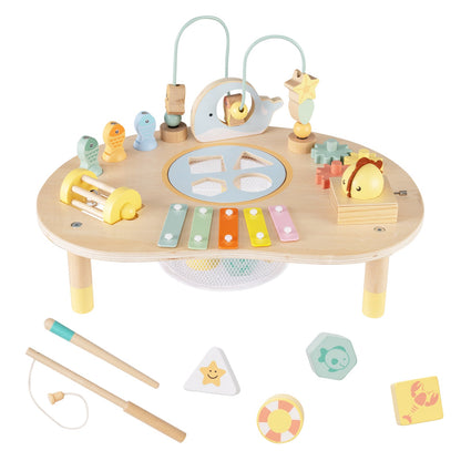 7-in-1 Toddler Activity Table with Bead Maze and Music Box