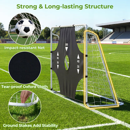 7 x 5 ft Soccer Goal Set for Backyard with Removable Target Cloth