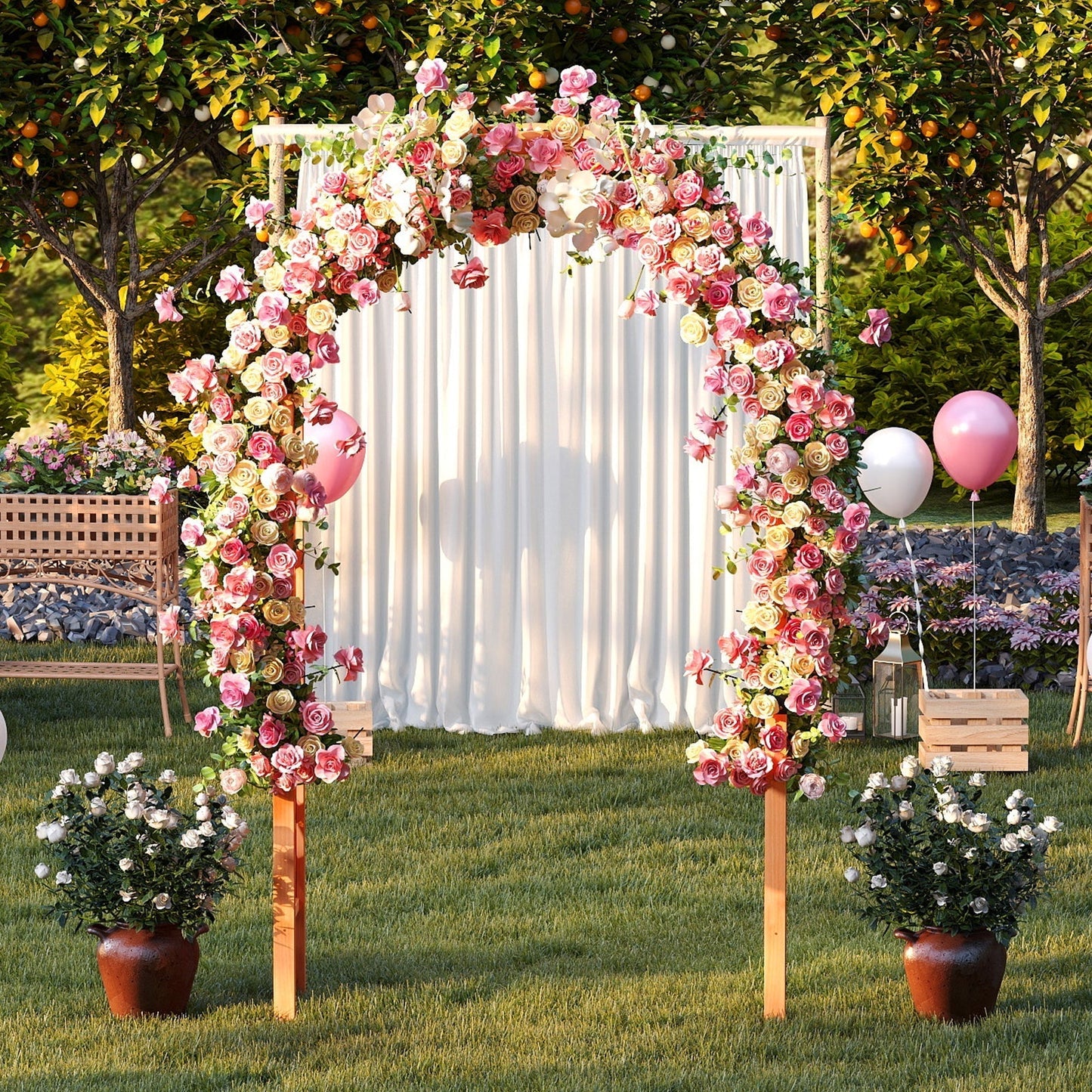 Wooden rose arch for climbing plants garden arch archway trellis climbing aid trellis