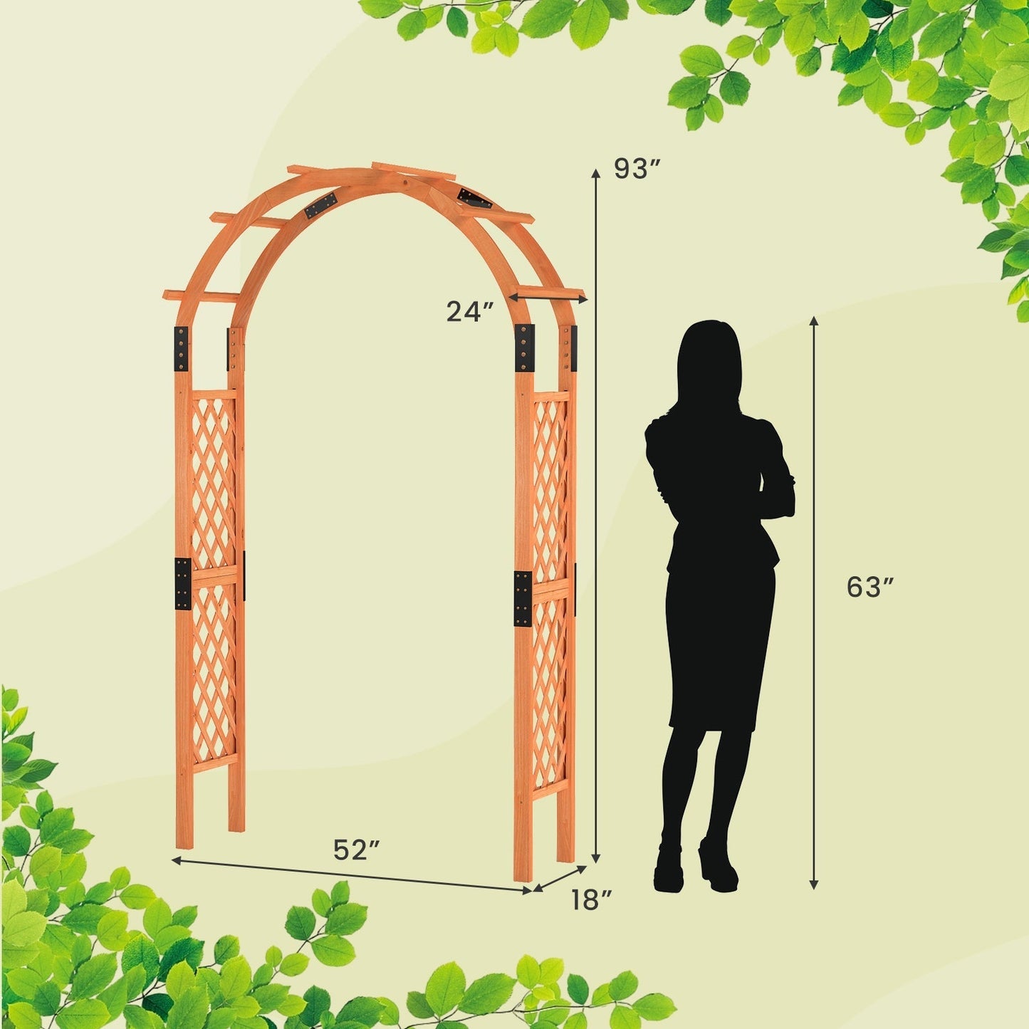 Wooden rose arch for climbing plants garden arch archway trellis climbing aid trellis