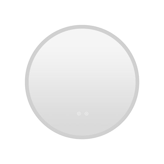 70 CM Round LED Bathroom Mirror Wall-mounted Backlit Vanity Makeup Mirror with 3 Light Colors