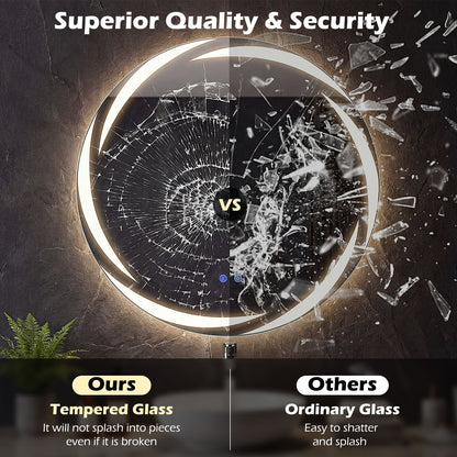 70 cm Round LED Bathroom Mirror with Memory Function
