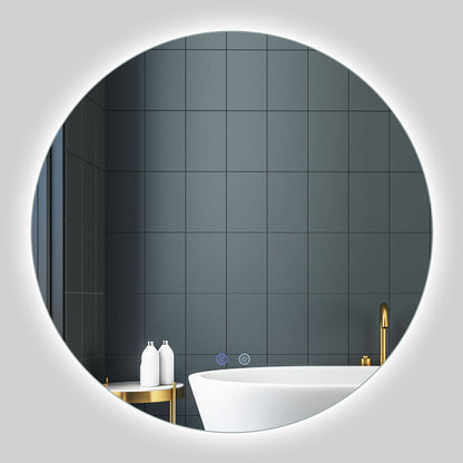 70 cm Round LED Lighted Mirror Wall Mounted Bathroom Mirror