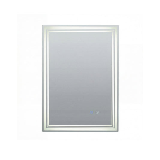 70 x 50 CM LED Rectangular Wall Bathroom Mirror with Anti-fog