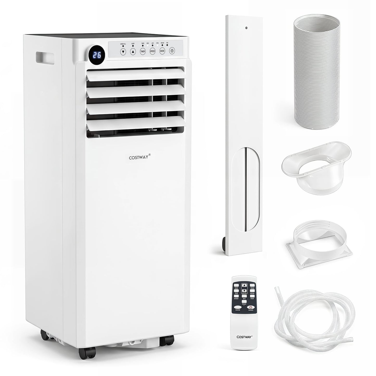 7000 BTU Portable Air Conditioner 3 in 1 Cooling Unit with Fan and Dehumidifier-White