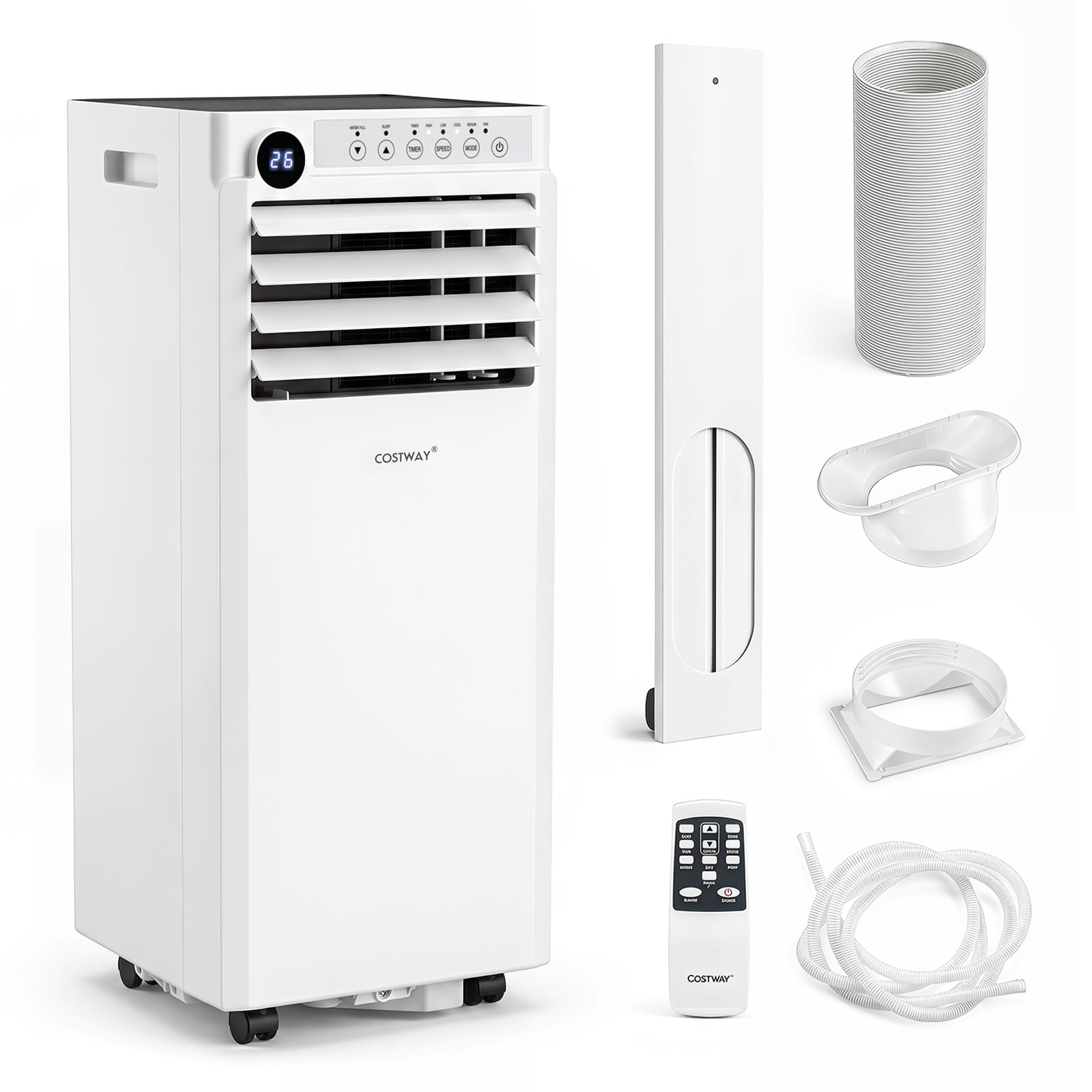 7000 BTU Portable Air Conditioner 3 in 1 Cooling Unit with Fan and Dehumidifier-White