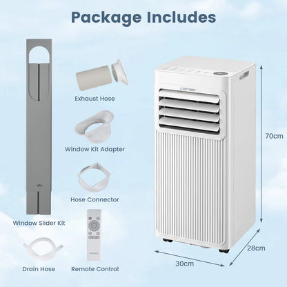7000 BTU Portable Air Conditioner with Sleep Mode and 24H Timer-White