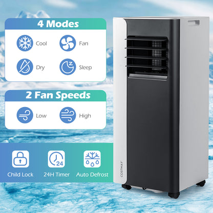 7000 BTU Portable Air Conditioner 4 in 1 Cooling Unit-Black