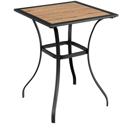 70cm Patio Square Bar Table Outdoor Bar Height Bistro Table