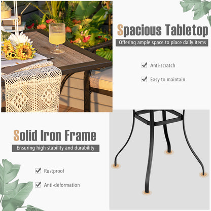 70cm Patio Square Bar Table Outdoor Bar Height Bistro Table
