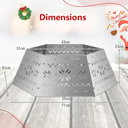 71 CM Metal Hexagonal Christmas Tree Collar Fits up to 305 CM Xmas Tree and 61 CM Stand Diameter