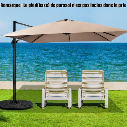 Patio umbrella with 3 tilt settings for gardens, terraces, 300 x 300 x 273 cm, coffee brown