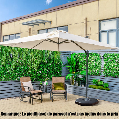Parasol with 3 tilt settings for gardens terraces cafes 300 x 300 x 273 cm Beige