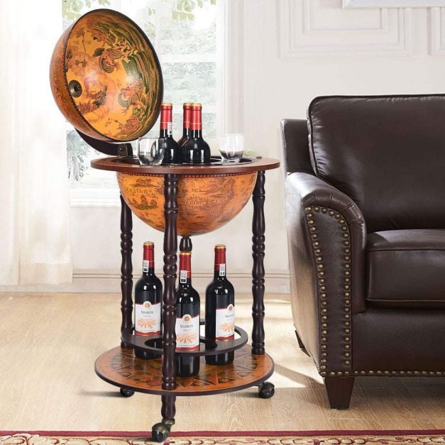 Italian Styled, Globe Drinks Cabinet with Wheels