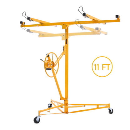 11/16ft Yellow Drywall Lifter with Rolling Casters Panel Hoist