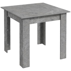 HOMCOM Square Dining Table, Modern Small Dining Table with Faux Cement Effect, Space Saving, Non-slip Foot Pads, Cement Grey